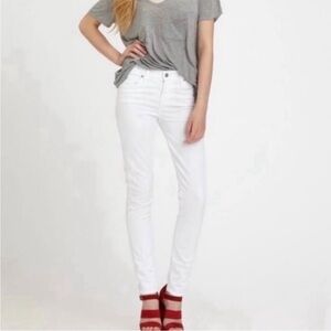 Citizens of Humanity 28 Medium Rise Crop Skinny White Jeans